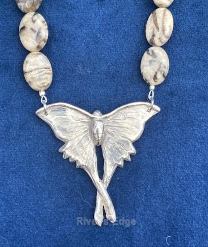 N48 FS Luna Moth Necklace by Tracy Jones